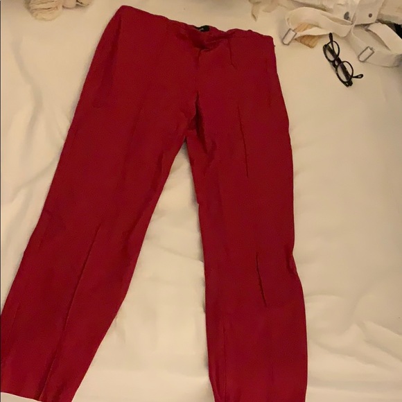 Theory red and green pants, straight pants - Picture 3 of 7